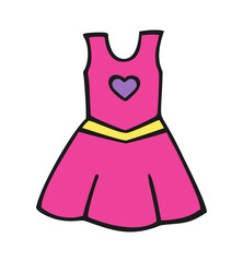 Color illustration of cute dress for girl