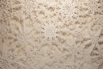  a close up of a white crochet doily on a white background with a black cat laying on the floor in front of the doily of the doily. - obrazy, fototapety, plakaty