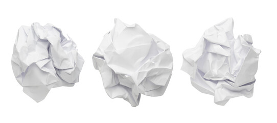 Folded white paper set isolated