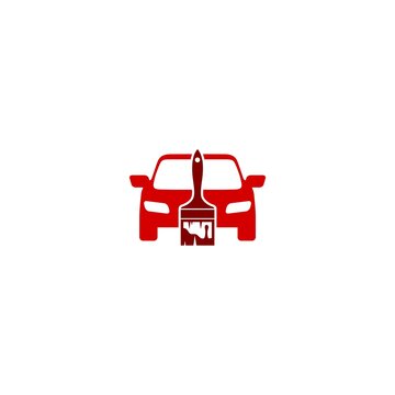 Car painting icon logo template isolated on white background