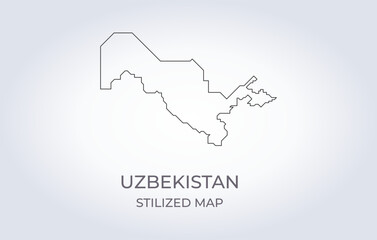 Map of Uzbekistan in a stylized minimalist style. Simple illustration of the country map.