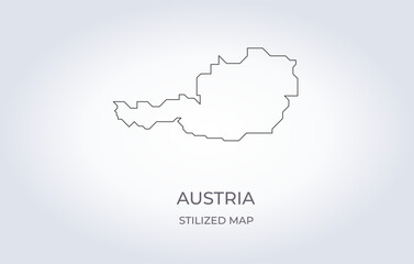 Map of Austria in a stylized minimalist style. Simple illustration of the country map.