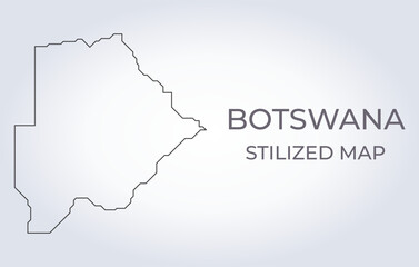Map of Botswana in a stylized minimalist style. Simple illustration of the country map.