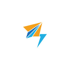 Electric paper plane company logo design.