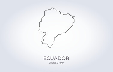 Map of Ecuador in a stylized minimalist style. Simple illustration of the country map.