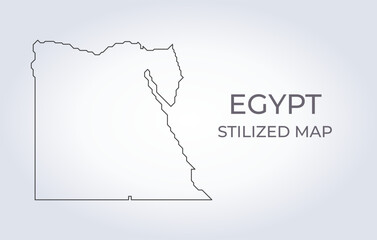 Map of Egypt in a stylized minimalist style. Simple illustration of the country map.