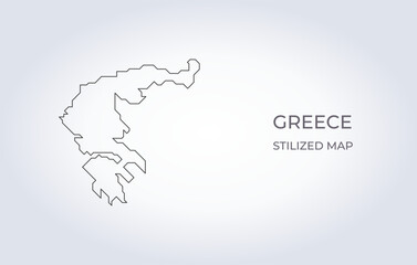 Map of Greece in a stylized minimalist style. Simple illustration of the country map.