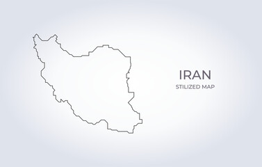 Map of Iran in a stylized minimalist style. Simple illustration of the country map.