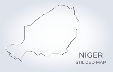 Map of Niger in a stylized minimalist style. Simple illustration of the country map.
