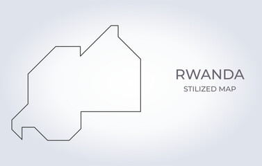 Map of Rwanda in a stylized minimalist style. Simple illustration of the country map.