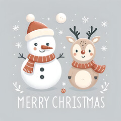 snowman and christmas card