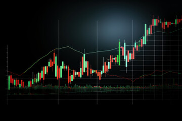 graphique de marché boursier, schéma de chandelier avec courbe de tendance pour le trading financier - obrazy, fototapety, plakaty