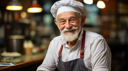 Senior chef in traditional kitchen