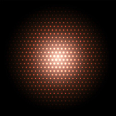 glowing halftone circle red gradient in dark background
