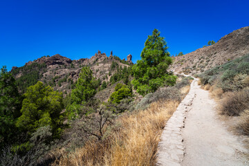 Gran Canaria. Hiking to the Roque Nublo Rock Formation.