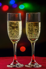 Celebratory champagne toast