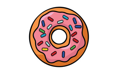 Obraz premium donut isolated on white vector illustration