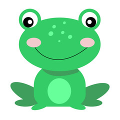 vector illustration cartoon frog, cute, beautiful frog on white background