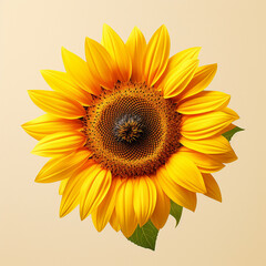 art image of the single sunflower realistic
