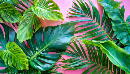 decorative tropical background tropical plants and leaves