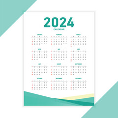 2024 annual planner calendar template schedule events or tasks vector