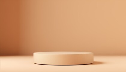 Beauty product podium on beige background. Cosmetic Product showcase mockup template, studio shot
