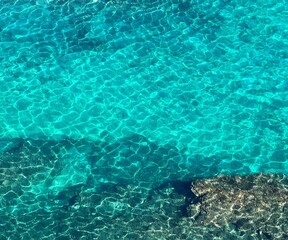 Blue sea water clear beautiful surface.