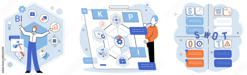 Fototapete analysis tool. business intelligence. vector illustration analysis tools serve as metaphor for under