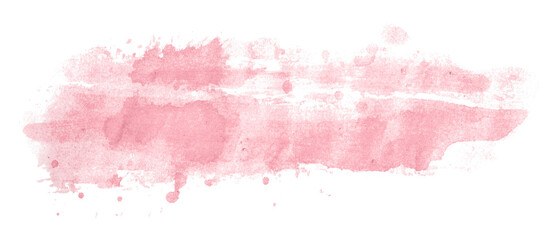 Pink watercolor background. Artistic hand paint. Isolated on transparent background.