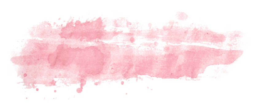 Pink watercolor background. Artistic hand paint. Isolated on transparent background.