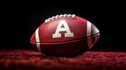 Vibrant Alabama Football Image featuring a Leather Ball and Laced Sports Equipment for Sports and Gaming Pastime.