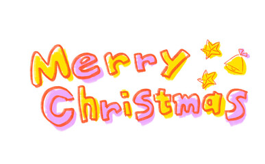 Fototapeta na wymiar 手書きのメリークリスマスのロゴ文字
