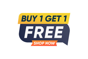 Buy one get one free. isolated Banner Sale vector template