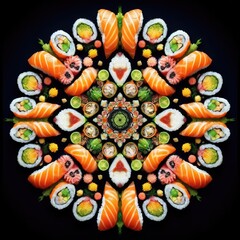 sushi and chopsticks food background