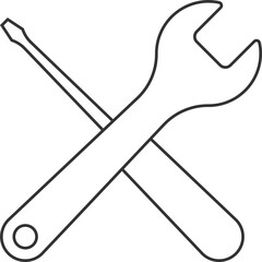 Tools vector wrench icon. Spanner logo design element. Key tool isolated on white background.