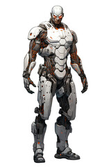 Combat robot isolated on transparent background