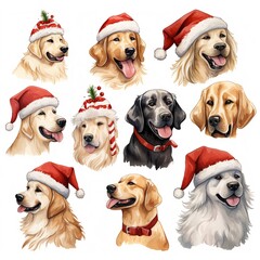 collage of christmas dogs