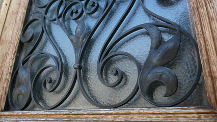 Traditional adornment decorated in ancient door, medieval European ornament