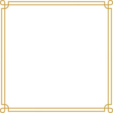 Minimalist decorative Chinese frame. Vintage golden border for Chinese New Year greeting card, posters and banners.