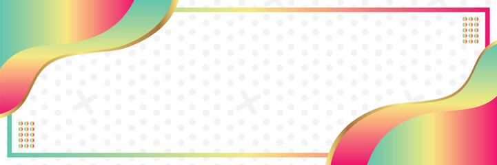 Banner Design Gradient Color Border with Striking Golden Outlines on White Background