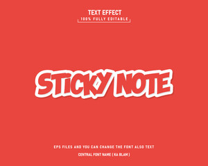 Sticky notes 3d editable text style effect
