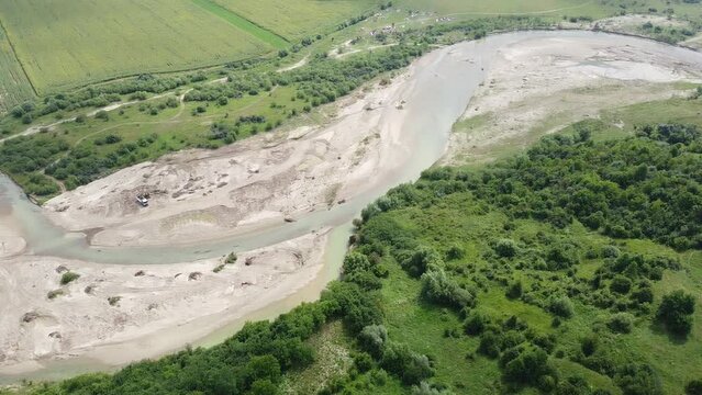 Drone view of a rural area in Bacau district Romania