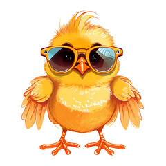 Chicken with funny sunglasses