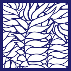 Fototapeta premium Vector Laser cut panel. Pattern template for decorative panel. Wall vinyl art decor. Stock vector.