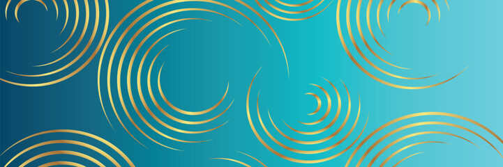 Gradient Color Banner Background with Golden Circle Design 