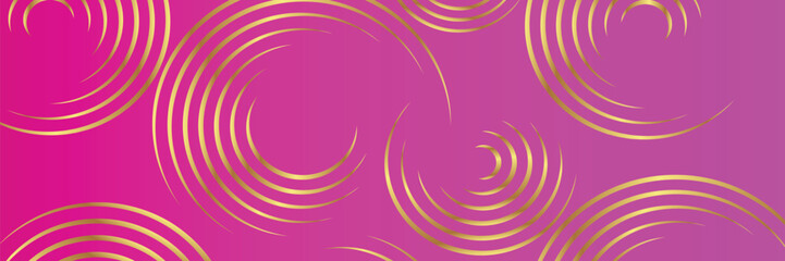Gradient Color Banner Background with Golden Circle Design 