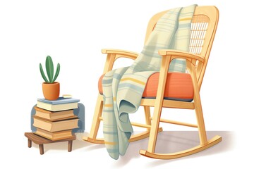soft fleece blanket draped over a wicker chair