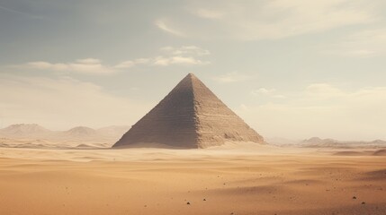 An ancient mysterious pyramid amidst the desert AI generated illustration