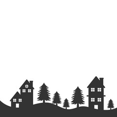 Winter Village Silhouette