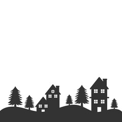 Winter Village Silhouette